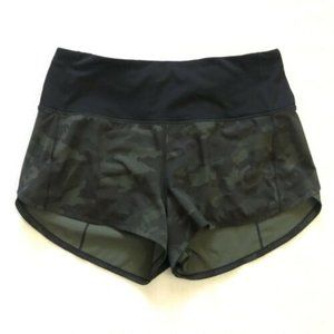 Lululemon Speed Up Short High-Rise 2.5" Incognito Camo Multi Gator Green Black 6